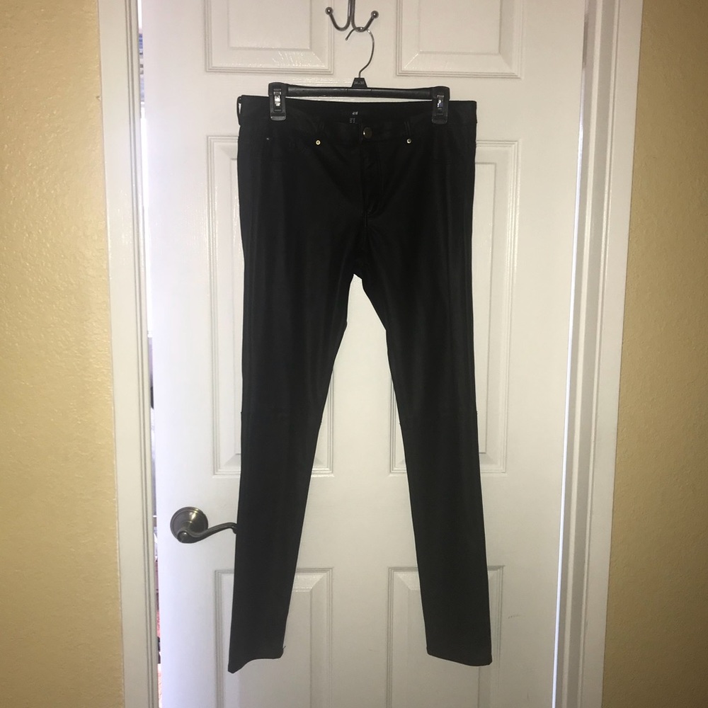 H&M Faux leather pants with fleece lining